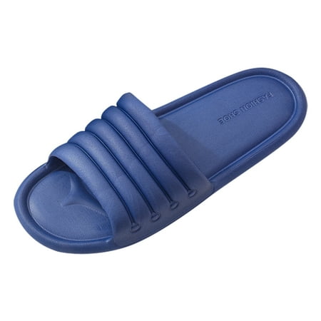 

dmqupv Mens Slippers Men Moccasins Slippers Size 9 Slippers Men Non-Slip Home Flat Shoes Family Non Slip Slippers for Men Blue 42