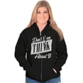 thumbnail image 4 of Dont Even Think About It Attitude Womens Plus Size Graphic Zipper Hoodie Brisco Brands 2X, 4 of 5