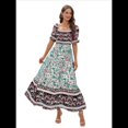 thumbnail image 2 of Vestido Informal, Fluido, con Estampado Floral Bohemio, Hombros Descubiertos, para Mujer (Verano 2025) Verde M, 2 of 9