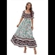 thumbnail image 2 of Vestido Informal, Fluido, con Estampado Floral Bohemio, Hombros Descubiertos, para Mujer (Verano 2025) Verde XXL, 2 of 9