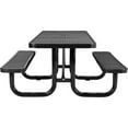 thumbnail image 2 of 8' ADA Rectangular Picnic Table, Expanded Metal, Black (96" Long), 2 of 7