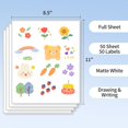 thumbnail image 2 of shiyou-Printable Sticker Paper, Full Sheet Vinyl White Sticker Labels, Shipping Labels for Laser&Inkjet Printers, 8.5\u201d x 11\u201d Adhesive Shipping Label Stickers, 50 Labels., 2 of 4