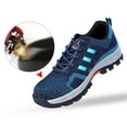 thumbnail image 4 of Botas de seguridad con punta de acero, resistentes a pinchazos y de moda, color azul, talla 42, 4 of 14