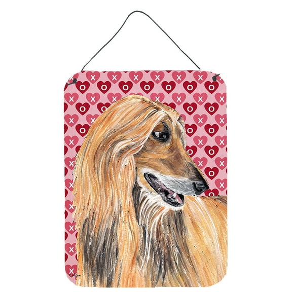 Afghan Hound Hearts Love and Valentine's Day Wall or Door Hanging Prints