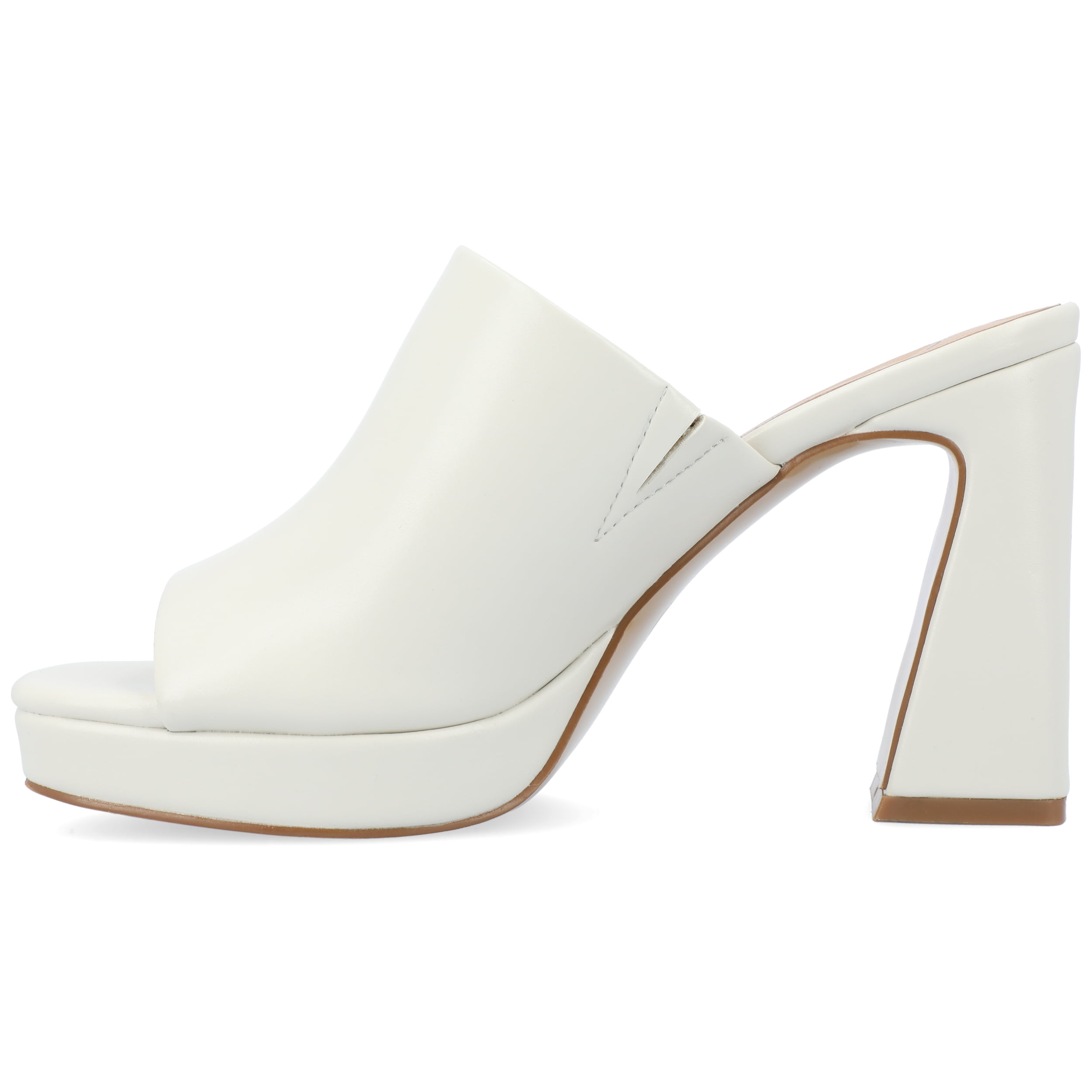 Journee Womens Ezzlynn Structured Heel Slip On Platform Dress Sandals
