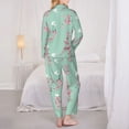 thumbnail image 3 of Pajamas for Women Sets, Eiffel Tower Pigeon Lounge Sets Long Sleeve Button Down Night Shirts Sleepwear Pjs, 3 of 6