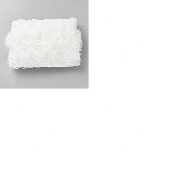 1 Set 2.5 Yards Butterfly Embroidery Organza Lace Ribbon for Garment Accessories White 2-5/8 inch(68mm)