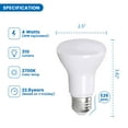 thumbnail image 3 of Great Value R20 LED 4W (30W Equivalent) Soft White E26 Medium Base Indoor Directional Floodlight Bulbs, Dimmable, 2 Pack, 3 of 8