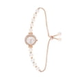 thumbnail image 2 of Women Faux Pearl Bracelet Watch Adjustable Strap Round Rhinestone Dial Ladies Casual Formal Dress Quartz Wristwatch Fashion Jewelry Accessory, 2 of 8
