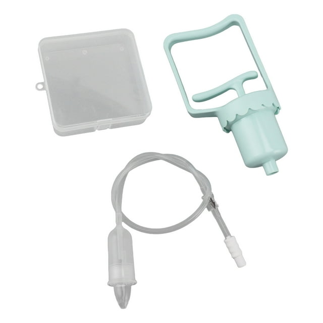 Aspirador nasal manual para bebés, extractor de succión nasal de silicona suave, presión negativa, limpieza nasal para bebés recién nacidos, color verde