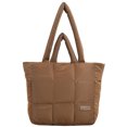 thumbnail image 1 of Bolso acolchado a cuadros para mujer bolso de moda suave de Color sólido para mujer y niña, 1 of 9