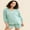 Lake Blue, variant on Michellecmm Women Loose Pregnancy Shorts Set Button-up Crew Neck Long Sleeve Tops Ruffled Elastic Waist Shorts Plaid/Floral Outfits