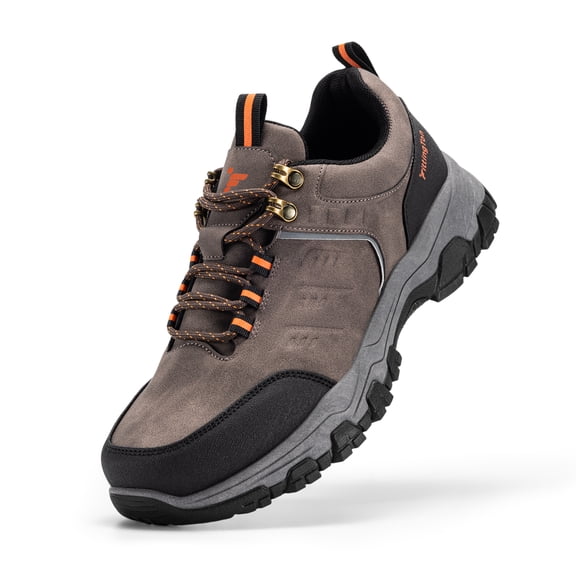 Fittington Men's Hiking Shoes Trekking Trails Outdoor Sneakers Walking Shoes with Arch Support, Reflective Safety Feature