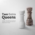 thumbnail image 5 of Elborse Marble Chess Set 12" White & Oceanic Family Board Games, 32 Chess Pieces & 2 Extra Queens, Travel Chess Set, Strategy Board Games for Adults, 5 of 7