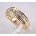 thumbnail image 3 of Half Eternity 2Ct Round Cut Simulated Diamond Wedding Men's Band Ring 14K Yellow Gold Plated 925 Sterling Silver, 3 of 5
