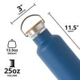 thumbnail image 3 of Elemental Classic Insulated Water Bottle, Leak Proof Thermos Water Bottle with Bamboo Lid and Metal Ring, Reusable Insulated Stainless Steel Water Bottle, 25oz - Navy Blue, 3 of 9