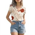 thumbnail image 4 of Dyfzdhu 250th Anniversary Usa Shirt T Shirts For Women Fashion Daily Casual V Neck Short Sleeve Tops Loose, 4 of 7