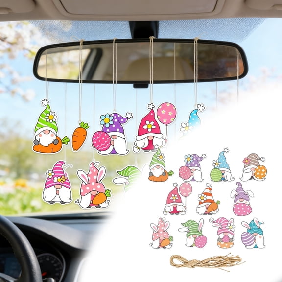 Festive Easter Paper Hanging for Walls and Tables - 12 Piece Jute Party Ornament Set for Spring Celebrations and Home Display