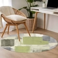 thumbnail image 5 of Sage Green Paint Round Area Rugs 3 ft, Abstract Mottled Washable Small Area Rug with Non-Slip Sturdy Edge Binding Round Front Door Mat Floor Carpet for Entryway, 5 of 9