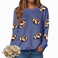 thumbnail image 2 of Godom Womens Sweatshirts Crewneck Rugby Printed Long Sleeve Tops Oversized Pullover Sweatshirt for Women, 2 of 7