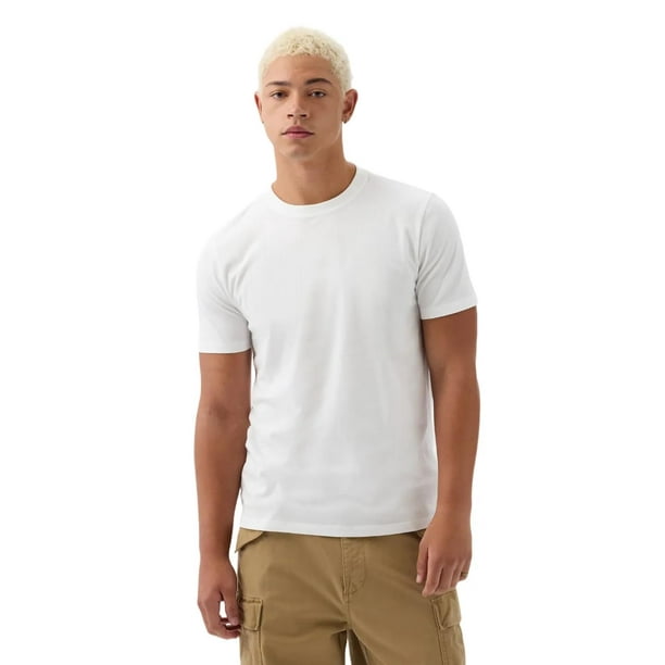 Camiseta Básica GAP para Hombre Cuello Redondo Blanca Talla Grande