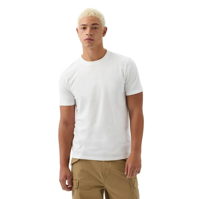 Shirt GAP para hombre, cuello redondo, suave, para uso diario, color blanco, 2XL