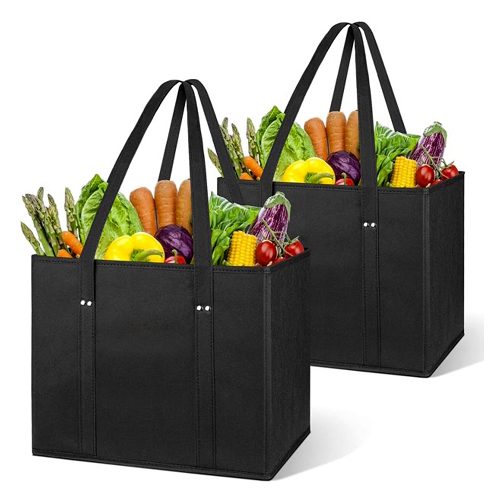 2Pcs Grocery Shopping Bags Foldable Grocery Bags Heavy Duty Shopping Tote 