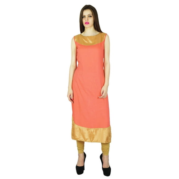 Phagun Bollywood Indian Pink Kurti Kurta Women Designer Casual Top Tunic Dress