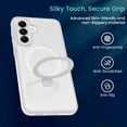 thumbnail image 3 of Entronix Magnetic Case for Galaxy A17, Frosted Matte Back with Kickstand Shock-Absorbent Hybrid Cover, White, 3 of 6