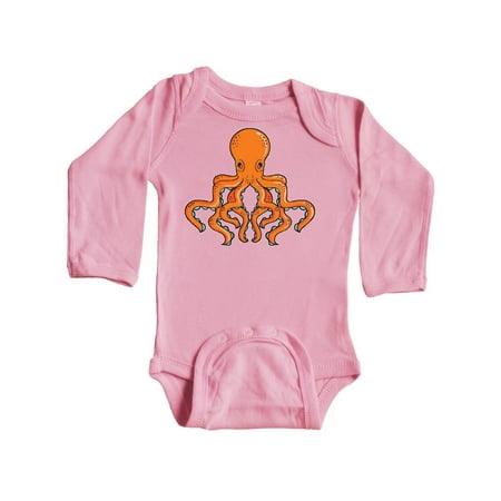 

Inktastic Orange Octopus Gift Baby Boy or Baby Girl Long Sleeve Bodysuit