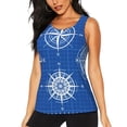thumbnail image 1 of Balery Compass Camiseta sin mangas estampada ligera para mujer, tops de entrenamiento sin mangas, camisetas de yoga transpirables de secado rápido.-XX-Large, 1 of 7
