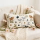 thumbnail image 1 of Funda decorativa de cojín de poliéster estilo primavera bordada con flores, funda decorativa de cojín de poliéster de 19,6x11,8 pulgadas, sofá cama lavable con detalles decorativos para decoración, 1 of 6