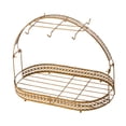 thumbnail image 3 of Portavasos de encimera, soporte para secar vasos, soporte para vasos de vidrio con bandeja, taza de lujo Oro, 3 of 9