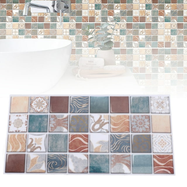 6 Piezas De Papel Tapiz Para Salpicaduras De Cocina, Material De PVC, Diseño Autoadhesivo, Resistente Al Agua Y Al Aceite, Tamaño De 5,9 X 11,8 Pulgadas Para El Hogar