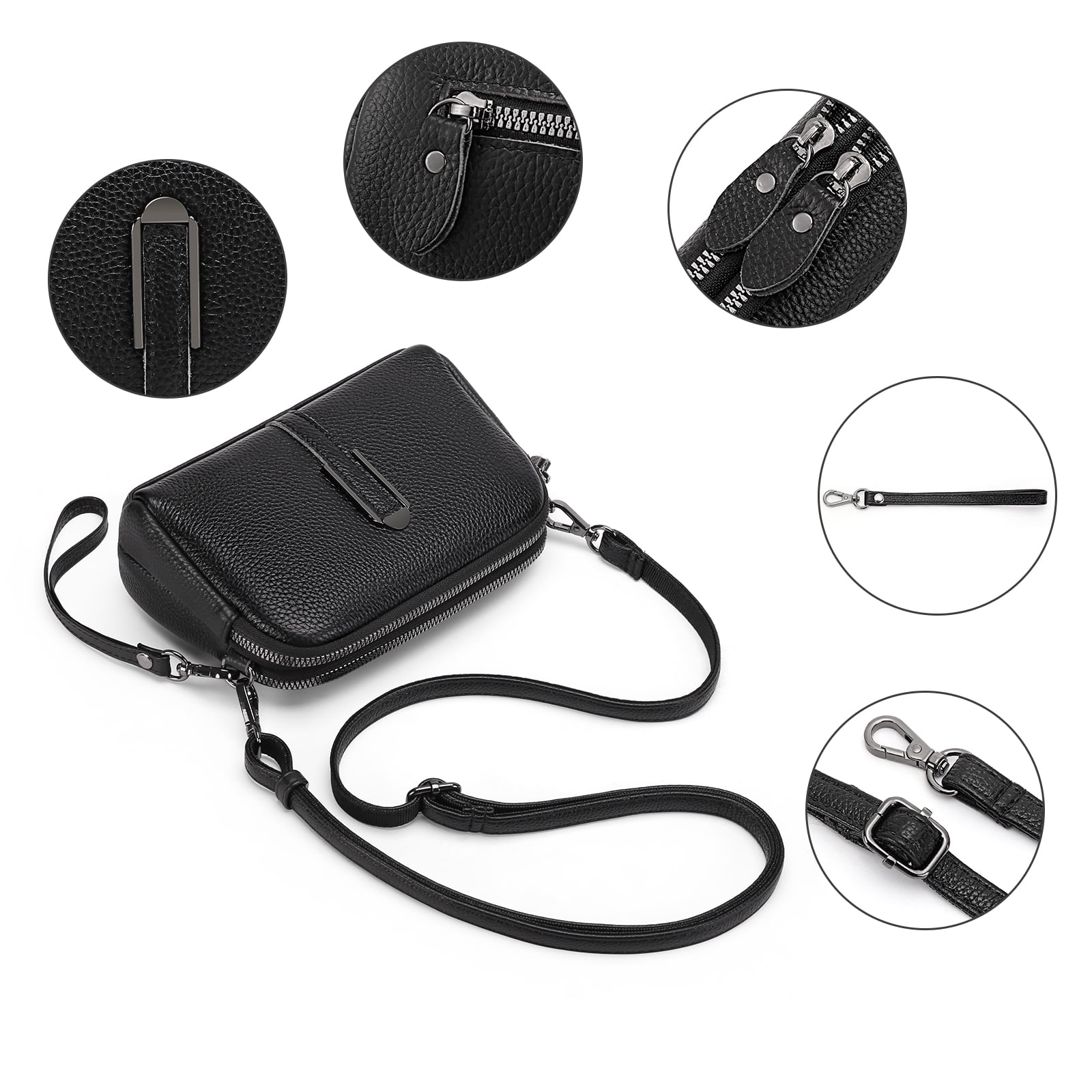 GAEKEAO Crossbody Bags for Women Leather Shoulder Purse with Adjustable Strap & Top Zipper