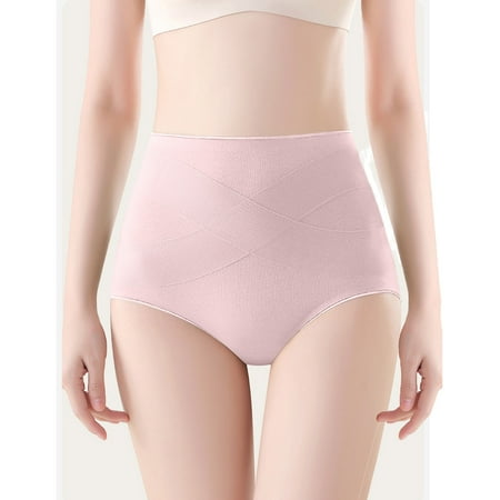 Wdfiry Women s Seamless Cotton Briefs Underwear Breathable Solid Color High Waist Tummy Control Brief Stretchy Comfortable Full Coverage Panty