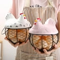 thumbnail image 3 of Eggs Holder Basket Organizer Storage Ceramic Fruit Container Kitchen Hen Decor, 3 of 4