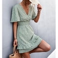 thumbnail image 2 of Vestido de una pieza Nikou estampado floral con mangas con volantes verde M, 2 of 5