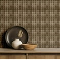 thumbnail image 2 of S4Sassy Mosaic Tile Pattern Wallpaper - Brown Wall Covering, 25" X 240" Self-Adhesive Textured Vinyl Wall Paper, Walls Wrap, Modern Minimalist Wallpaper For Office, Bedroom, Workspaces, 2 of 8
