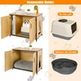 thumbnail image 5 of Cat Litter Box Furniture Hidden with Top Opening, Spacious Wooden Cat Washroom Litter Box Enclosure with Removable Divider Fit Most of Litter Box, 5 of 9