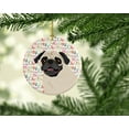 thumbnail image 2 of Pug Fawn #2 Christmas Ceramic Ornament 2.8 in x 2.8 in, 2 of 3