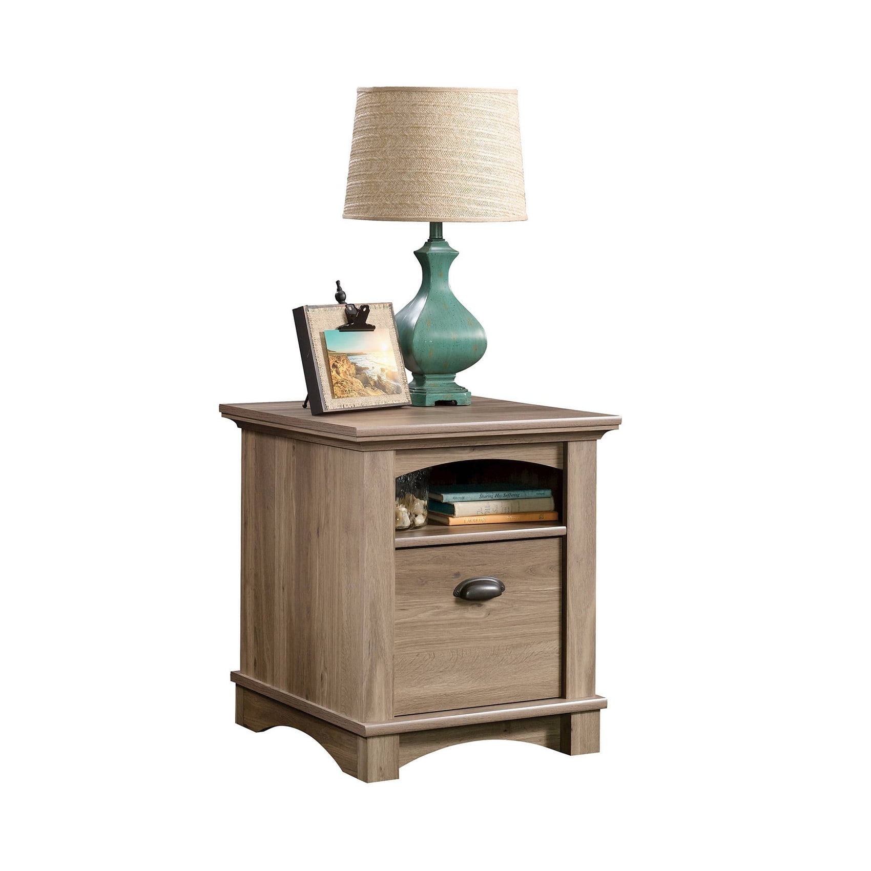 Sauder Harbor View Rustic Side Table Salt Oak Finish Walmart Com Walmart Com