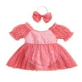thumbnail image 1 of Joli Body en Tulle à Imprimé Cœur pour Bébé Fille avec Bandeau, 1 of 9