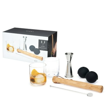 Viski Muddled Cocktail Set, Professional Grade Barware Tool Set of 7