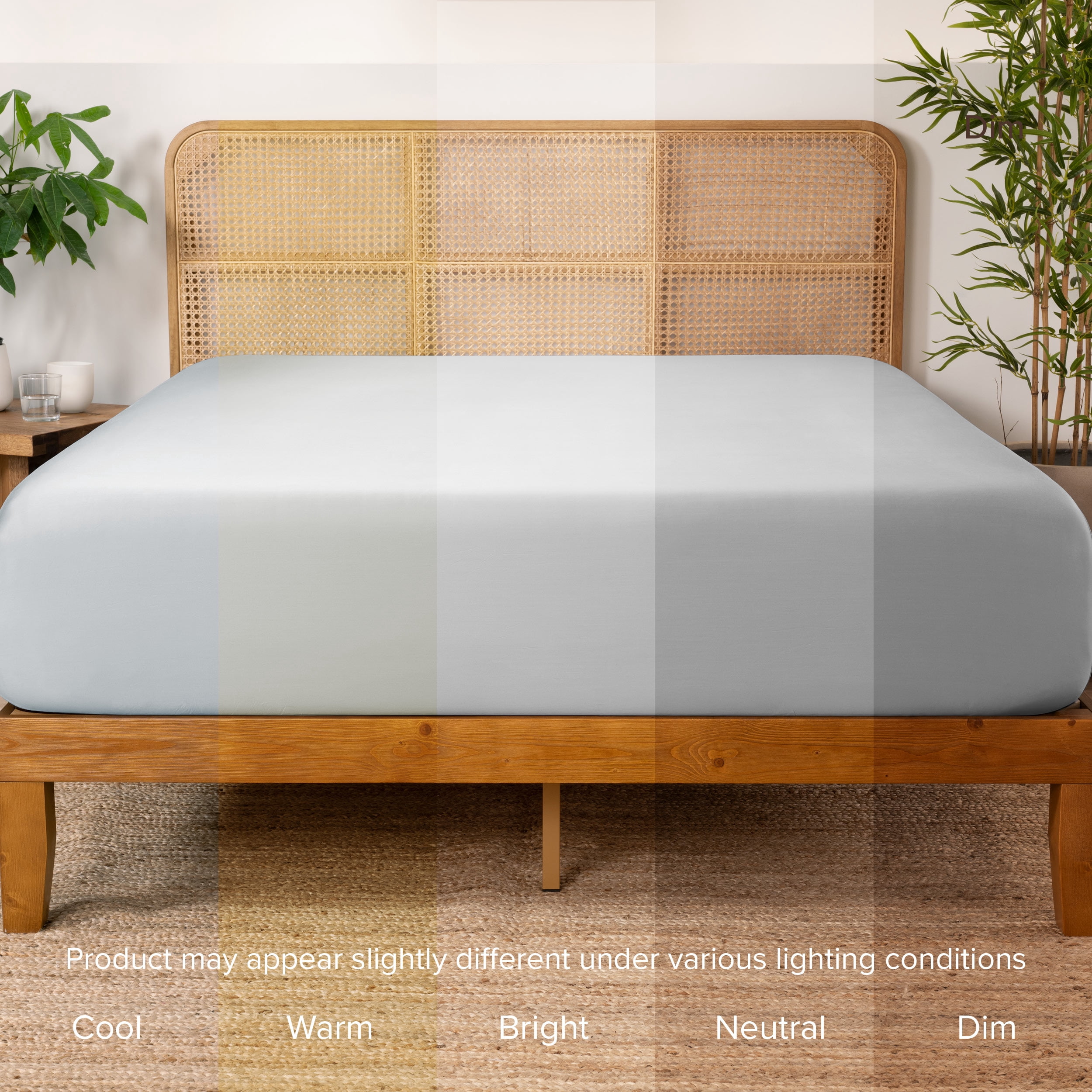 Bare Home Bamboo Fitted Sheet - Made from Rayon Fibers - Deep Pockets - Soft, Cooling & Breathable - Twin, Cloud Gray