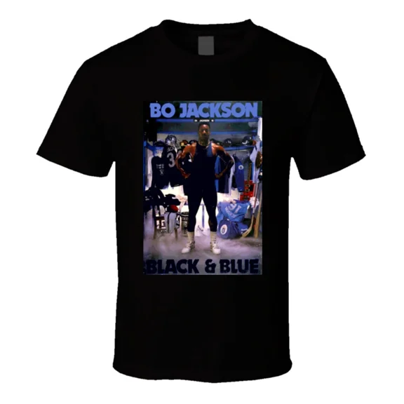 Retro Bo Jackson Black And Blue T Shirt