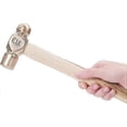 thumbnail image 5 of 13 Inch Long Non-Sparking Brass Metal Stamping Hammer with Double Sided Mallet Heads and Wooden Handle, 5 of 5