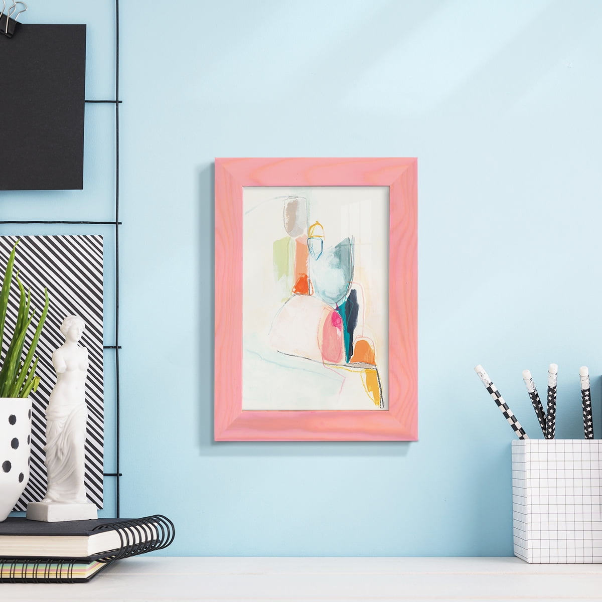 Factotum I -Framed Print w/glass-Sunset Pink
