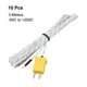 thumbnail image 2 of 10 Piezas de Sensor de Temperatura Tipo K Termopar Cable -50C a +200C 3 Metros, 2 of 3