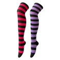 thumbnail image 4 of Yuanlong Womens Thigh-High Socks Striped Mismatched Socks Over The Knee Stylish Casual Halloween Hosiery, 4 of 4